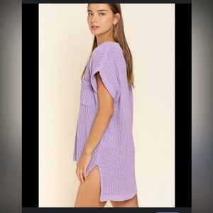 POL Lilac Knit Chenille Tunic